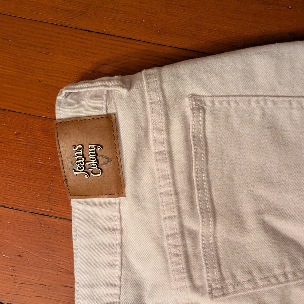 Women's White Distressed Denim Shorts